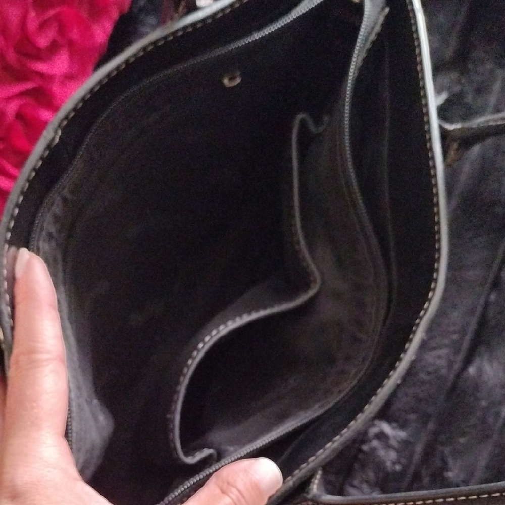 Fossil Black Leather Tote Bag - Picture 2 of 4